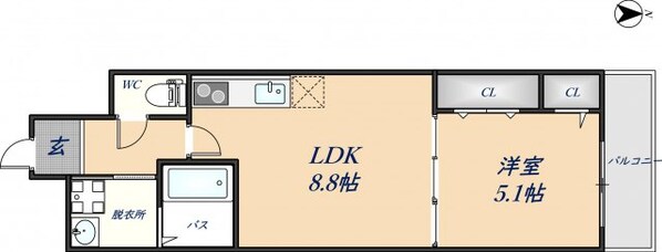 瓢箪山駅 徒歩7分 1階の物件間取画像